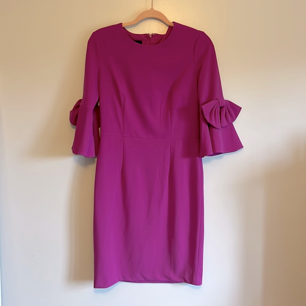 Donna Morgan purple bow dress